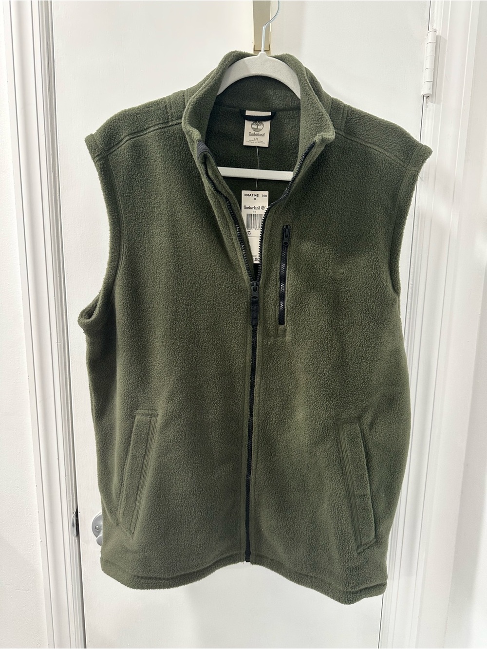 Timberland Olive Green Full-Zip Fleece Vest